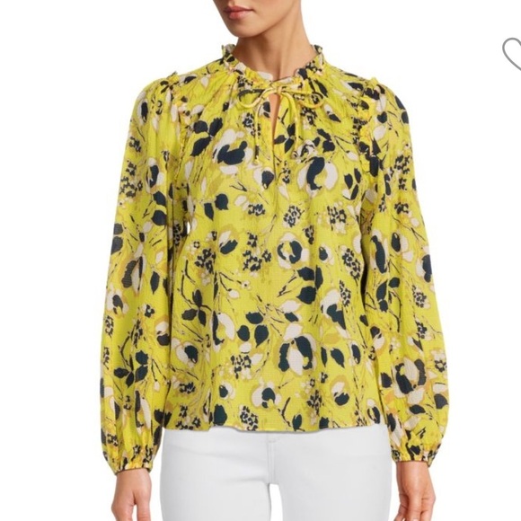TANYA TAYLOR Aubrielle Floral Silk Blend Top - Picture 1 of 5